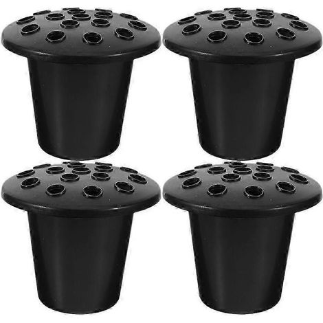 Lot de 4 vases commémoratifs pour cimetière, porte-fleurs pour tombe, 16 trous, jardinière en plastique - 13,00 x 13,00 x 10,00 cm (1/4)