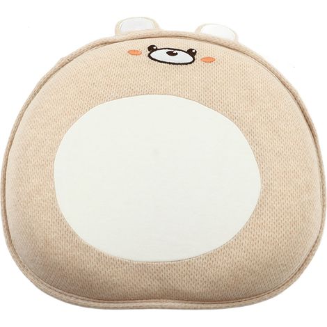 Coussin bébé circulaire respirant, soutien ferme anti-transpiration, confortable pour siège auto et lit, marron 25x24x3x1.5cm (1/5)