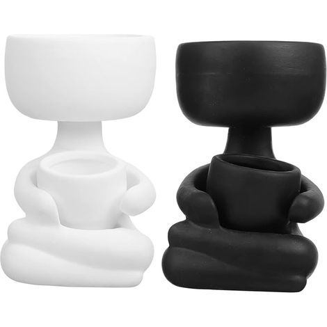 Lot De 2 Pots De Fleurs en Céramique Style Nordique pour Jardinage Dintérieur Élégant Ornement en Céramique Jardinière Chic pour La Décoration Intérieure (1/5)