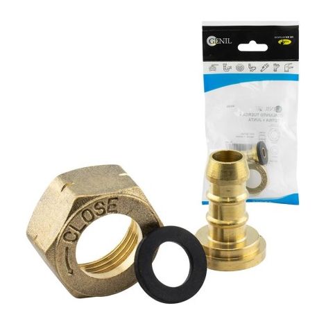 Écrou 21,8 filetage gauche + embout + joint, marque Genil (1/5)