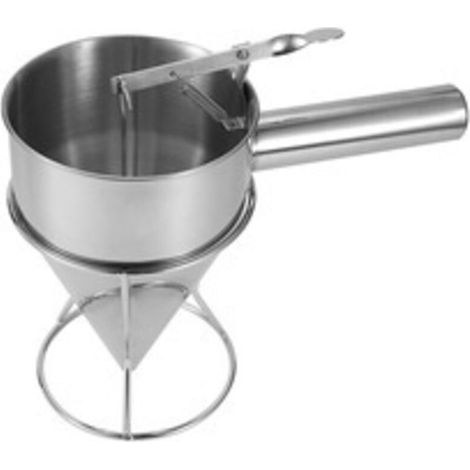 Imbuto a pistone, imbuto da forno in acciaio inox da 1200 ml con supporto e coperchio, 4 beccucci di ricambio per dessert e cupcake (1/5)