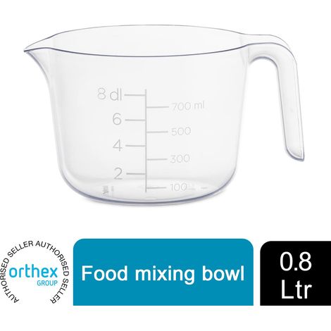 GastroMax Clear Transparent Food Mixing Bowl With An Easy-to-Pour Spout 0.8 L