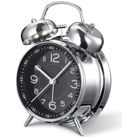 BUNTHAUS PA Ce réveil rétro à quartz silencieux de 10 cm est conçu pour les adultes en quête d'un sommeil profond. Sans tic-tac, il est doté d'un rétroéclairage, de deux alarmes et d'aiguilles analogi (1/3)