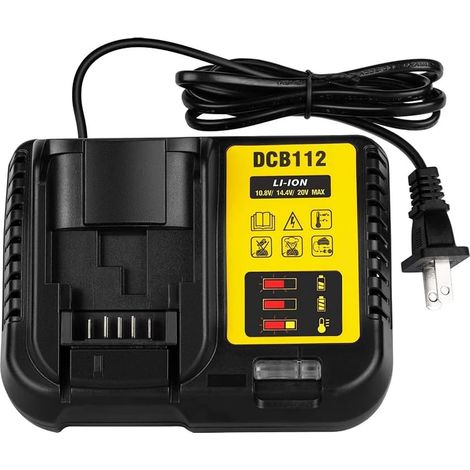 Chargeur DCB112 20V MAX, batteries compatibles Dewalt 12V-20V (noir) (1/5)