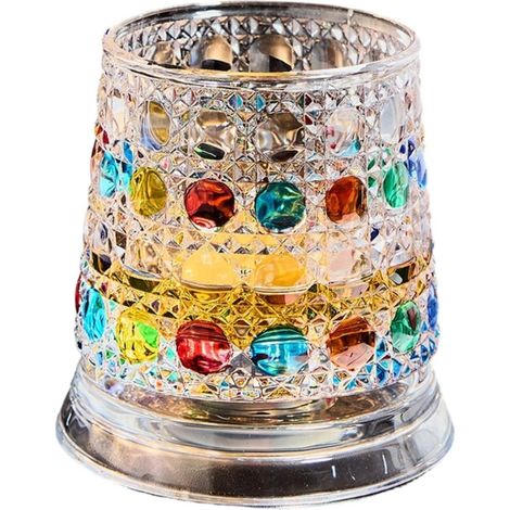 Vasos de whisky giratorios pintados a mano con base giratoria - 2