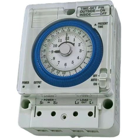 16A Analog Mechanical Timer Switch – 100-240V AC Power Supply – DIN Rail Mounting – 15 Minute Programmable (1/5)
