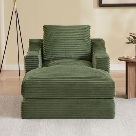 Canapé convertible chaise longue en velours côtelé, design détachable avec poche latérale, lit d'appoint confortable (1/5)