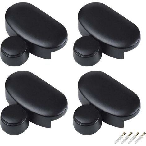 4 Pièces Miroir Clips Support de Maintien Ovale Noir D'étagère en Verre en Alliage de Zinc Pour la Fixation des Miroirs en Verre Convient pour Salle De Bains Salon Lieux Publics,4.13.7cm