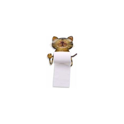 Soporte de papel higiénico de hierro con forma de gato para baño, soporte de rollo de papel montado en la pared - Crezuo (1/4)