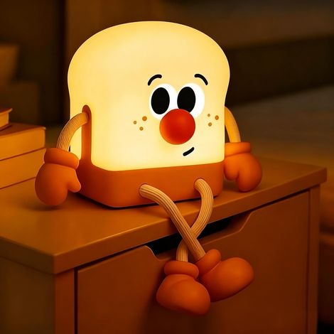 RHG Veilleuse pour enfants en forme de toast, lampe de chevet rechargeable, veilleuse portable, veilleuse mignonne pour chambre de bébé