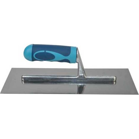 Frattazzo in acciaio con manico in gomma liscio cm 12x28
