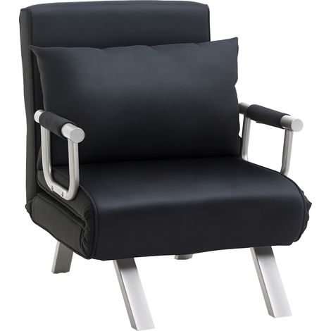 3-in-1 Schlafsofa, Gästebett, Sessel inklusive Kissen, Schwarz