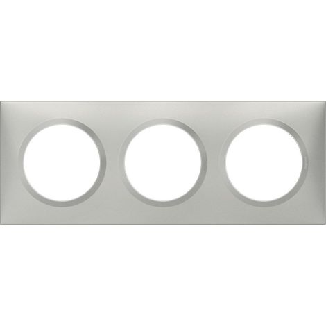 Legrand 600853 Placa cuadrada con acabado de aluminio Dooxie de 3 posiciones