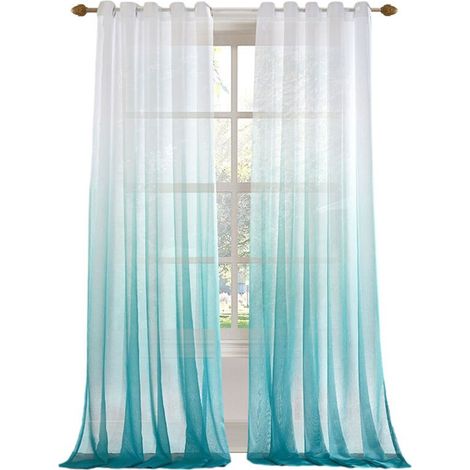 Traitement de Fenêtre en Panneau de Rideau - Tissu Dégradé Translucide - pour Salon ou Chambre à Coucher (1/4)