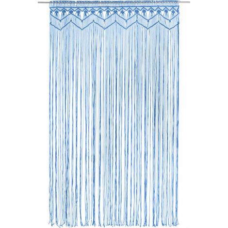Maison Exclusive - Makramee Vorhang Blau 140x240 cm Baumwolle (1/5)