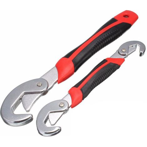 Universeller, selbstspannender verstellbarer Schraubenschlüssel 9–32 mm, 2er-Set, Chrom-Vanadium-Stahl, multifunktional, offen, robustes Heimwerkerwerkzeug (1/5)