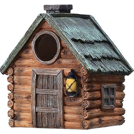 Casetta decorativa per uccelli, 15,3 x 12,5 x 17,7 cm, in legno, da appendere, stile retrò. (1/5)