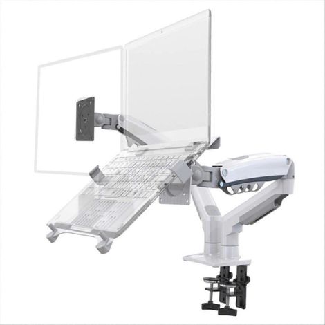 Support de bureau F160-2 à double bras à ressort pour moniteur de 17 à 27 pouces, support pour ordinateur portable, support de montage aérien, charge A (1/5)
