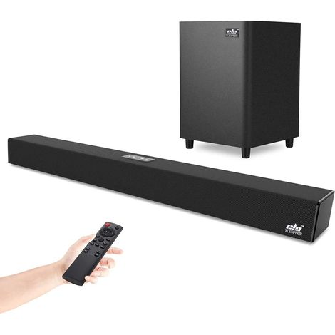 S9621 Soundbar cablata a 2.1 canali da 100 W e 96,5 cm con subwoofer – Sistema audio home cinema – Altoparlante Bluetooth con supporto ottico, soundbar coassiale, subwoofer per TV (1/5)