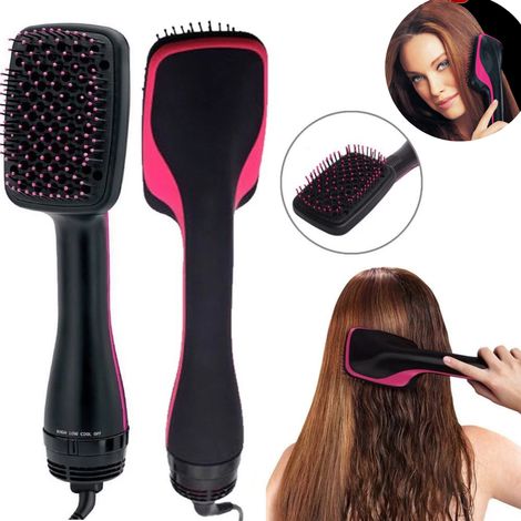 Sèche-cheveux rotatif 2-en-1, brosse soufflante volumisante à air chaud, lisseur ionique et boucleur professionnel, séchage rapide, coiffage salon, pour cheveux bouclés, raides ou ondulés (1/5)