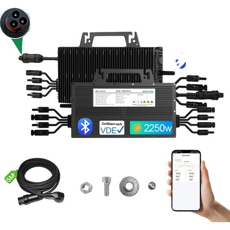 Micro Onduleur, Connectivité WiFi, Conversion Énergétique Efficace, NBQ 2250W, 230V, 16-60V (1/2)