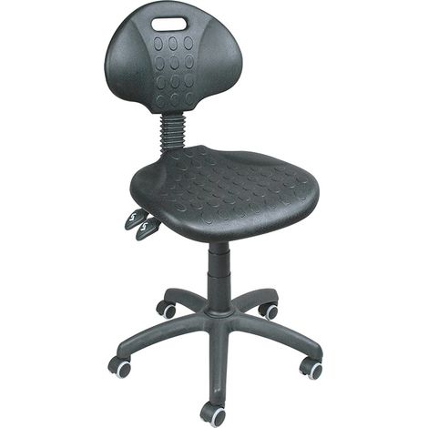 BRB Chaise de travail pivotante à roulettes, assise et dossier en mousse polyuréthane