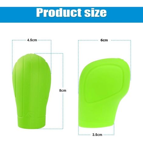 Lot de 2 housses de pommeau de levier de vitesse de voiture, antidérapantes, confortables en silicone pour homme et femme, accessoires d'intérieur de véhicule universels (vert) (1/4)