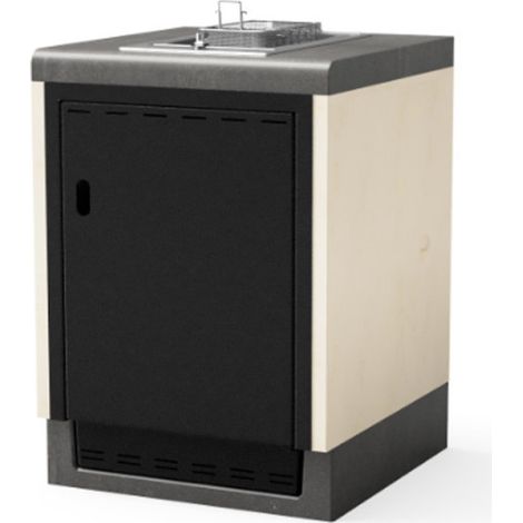 Kitaway Modulo barbecue da incasso 61×63×85 cm con friggitrice Base bianca/grigia per barbecue da giardino (1/5)