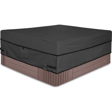 Bain à Remous Housse de Protection Coupe Vent,Couverture Spa Exterieur Imperméables,Bache Bain à Remous avec des aérations et des boucles (193 x193 x 51 cm) (1/4)