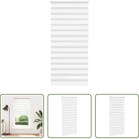 Store zébré - Store zèbre blanc 110x230 cm largeur du tissu 105,9cm polyester (1/5)