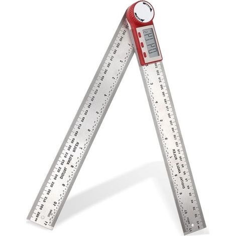 Règle D'angle Numérique, 0-360 ° Numérique Inclinomètre En Acier Inoxydable Rapporteur D'angle Règle avec LCD Affichage pour Travail Du Bois Construction Réparation (1/4)