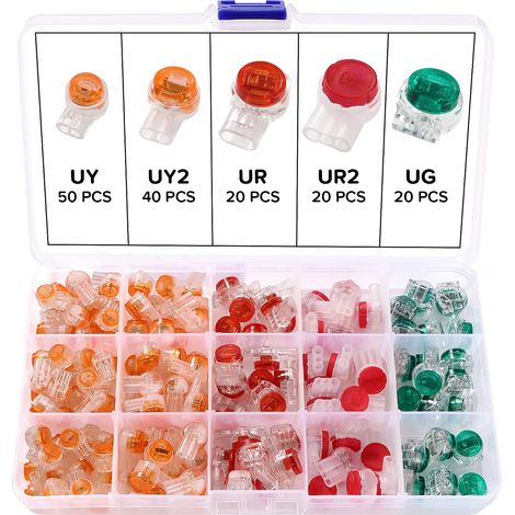 150 Pièces UY/UY2/UR/UR2/UG Connecteur de Câble Kit, Connecteur Telephone, Connecteur D’Epissure Remplis de Gel à 2/3 Voies, pour Câble de Données, Câble Téléphone (1/5)