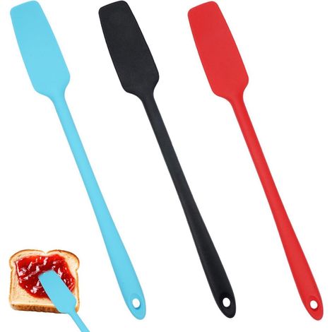 3er Set Silikonspatel mit langem Griff, hitzebeständig, BPA-frei