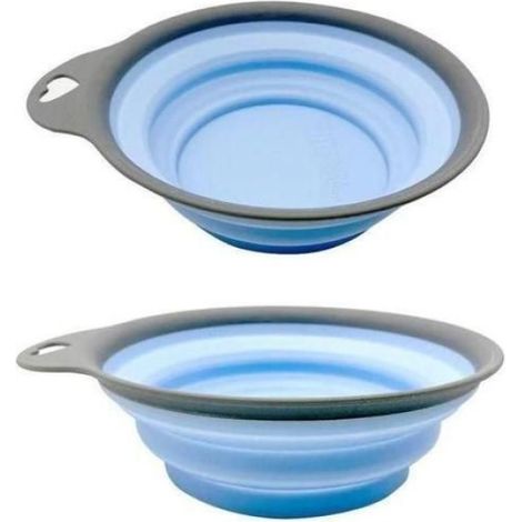 COTTECOTA - Lot de 2 mangeoires et abreuvoirs pliables pour chiens et chats, gamelle de voyage portable en silicone, couleur (1/4)