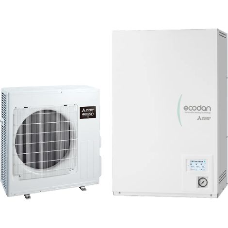 Luft-Wasser-Wärmepumpe Mitsubishi ECODAN R32 8 kW – SUZ-SWM80VA2 mit Hydrobox ERSD-VM2E (ohne Speicher), Klasse A+++