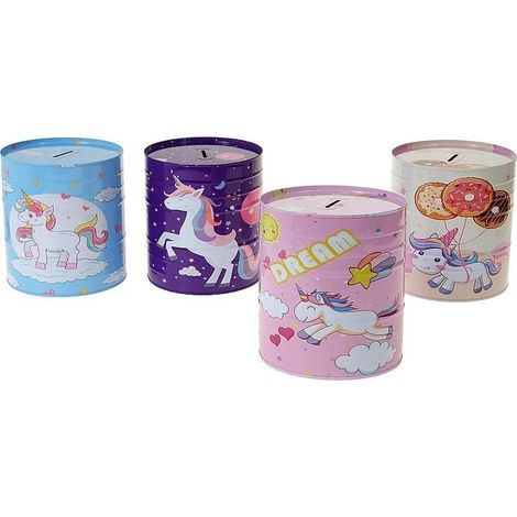 Tirelire en métal Licorne Mix