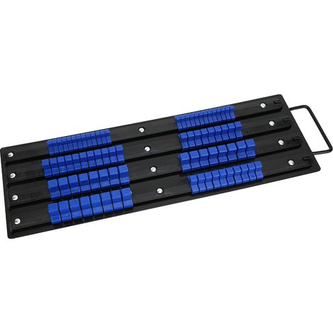 Support Multifonction pour Douilles 1/2 3/8 1/4 Pouce, Rack de Rangement avec 80 Clips, Rail à Crochets pour Atelier (1/5)