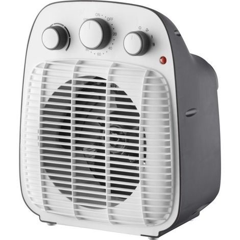 DCG Eltronic Termoventilatore da Tavolo 2000W Bianco e Grigio con Termostato