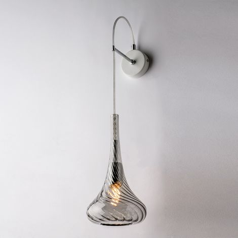 Applique Contemporanea Nemesi Metallo Grigio Fumè 1 Luce E14