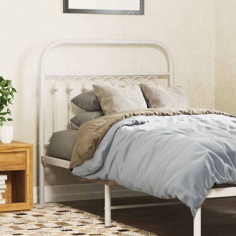 vidaXL Testiera in Metallo Bianco 90 cm (1/5)