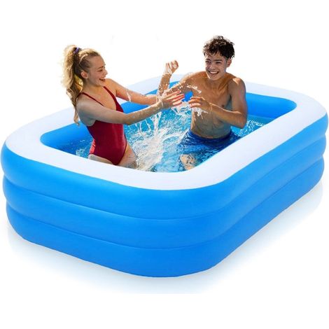 Piscina familiar hinchable de tres aros para refrescarse y jugar
