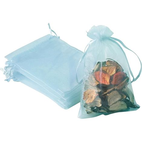 Lot de 100 sachets organza en maille 4 x 6 pouces, poches cadeaux pour bijoux et bonbons, pour baby shower, mariage et fêtes (1/5)