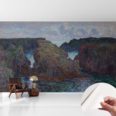 Papier peint adhésif décoratif pour salon chambre et cuisine Facile à poser avec colle Côte rocheuse 416x254 cm (1/5)