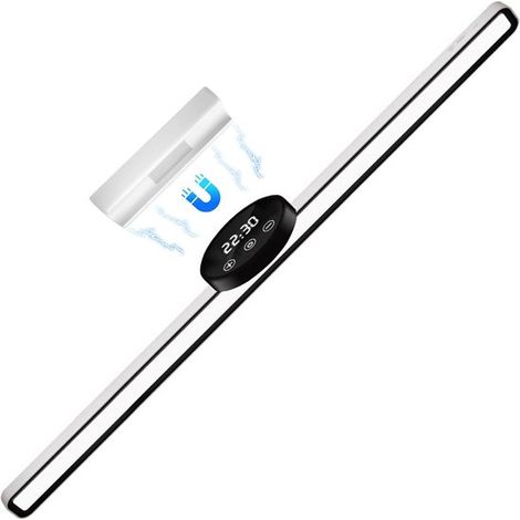 Specchio luminoso a LED magnetico da 44,7 cm (17,6 pollici), 3 colori, dimmerabile, batteria da 1800 mAh, ideale per armadio, cucina e comodino. (1/5)