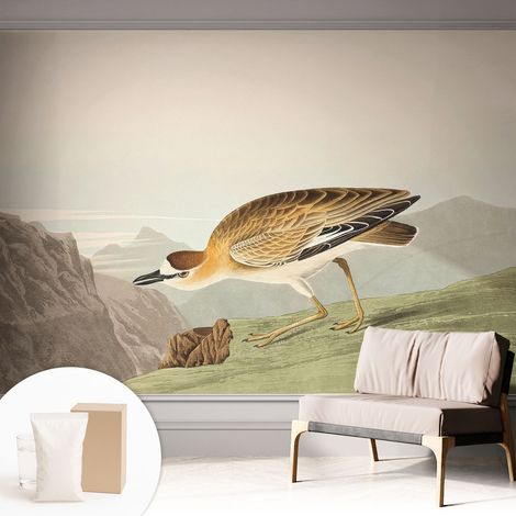 Carta Da Parati Non Tessuto - Con Colla Inclusa per Camera da Letto - Facile da Applica - Motivo decorativo Uccello di montagna 312x219 cm (1/5)