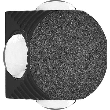 V-TAC VT-2544 4W runde LED-Wandleuchte mit 4 Lichtstrahlen Wandleuchte 4000K schwarze Farbe IP54 - SKU 10590 (1/5)