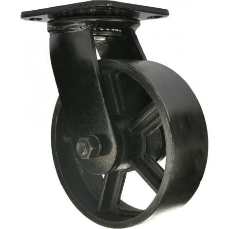 Laufrolle MINE'NOIR D.200 mm mit schwenkbarer Platte, Höhe 230 mm