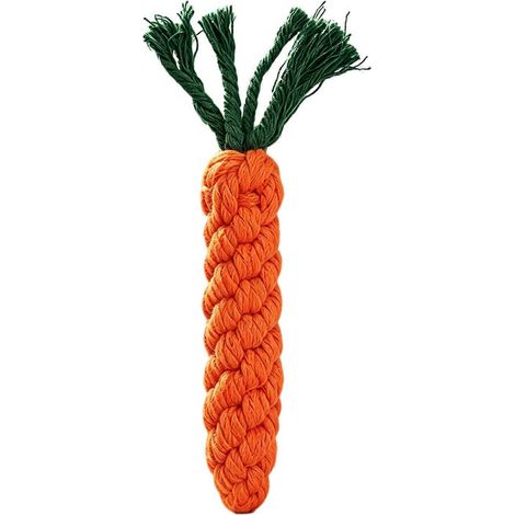 Braided Carrot Jouet pour chien – Safe Cotton Rope – jouet à macher pour chiot dentition et Fetch – Orange (1/5)