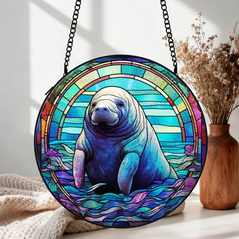 Attrape-soleil vitrail cardinal 20 cm décoration suspendue fenêtre oiseau lumineux cadeau Noël (1/5)