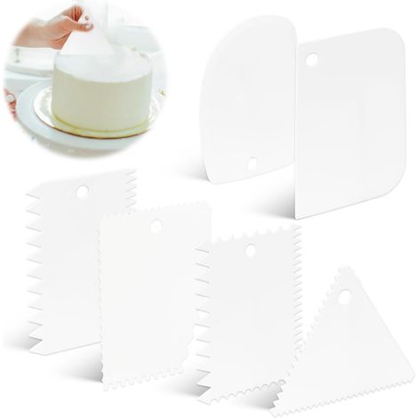 Lot de 6 gattois de banc pou la pâtisseie, gattoi à pâte multifonction en plastique, oulette à pizza, gattoi à pâtisseie pou la pâtisseie (1/5)